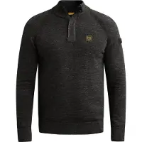 PME Legend Trui 'Pullover with half-zip and raglan sleeves' zwart