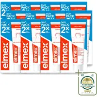 Elmex 12 x – Tandpasta – Anti-Cariës – 2x75 ml - Wasstrips - Tandpasta Tegen Gaatjes - Aminfluoride Tandpasta - Cariësbescherming - Tanden Versterken - Remineraliseren