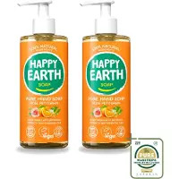 Happy Earth 2 x – Handzeep – 100% Natuurlijk Rose Petitgrain – 300 ml - Wasstrips - Handzeep - Natuurlijke Handzeep - Vegan Handzeep - Rose Petitgrain - Bloemige Geur