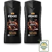 Axe 2 x XL - 3-in-1 Douchegel - Dark Temptation - Dark Chocolate - 12hrs Long Lasting Scent - 400 ml - Wasstrips - Douchegel - Geur - Donkere Chocolade - Kruiden - 3-in-1