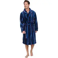 Pastunette - Badjas - Northern Nights - Fleece - Blauw - Gestreept - Maat 4XL