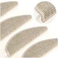 vidaXL Trapmatten 15 st 56x17x3 cm Lichtbeige Halfrond