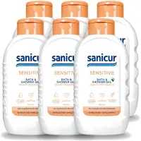 Sanicur 6 x – Bad & Douchegel – Sensitive – 300 ml - Voordeelverpakking - 6 stuks