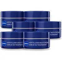 Nivea 6 x - Nachtcrème - Essentials +24U Voedend - Voor gevoelige & droge huid - Met Sheaboter & Amandelolie - 50 ml - Voordeelverpakking - 6 stuks