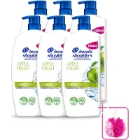Head & shoulders 6 x - Anti-Roos Shampoo - Apple Fresh - Pompflacon - 1000 ml - Bulkverpakking - Roosvrij haar - Douchemop - Anti-roos shampoo