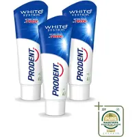 Prodent 3 x – Tandpasta – White System – Natuurlijk Witmakend – 75 ml - Wasstrips - Natuurlijk Witmaken - Tanden Witmaken - Glazuur Herstellen - Fluoride - Tanden Poetsen