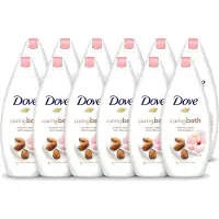Dove 12 x – Badcrème – Caring Bath Almond – 450 ml - Voordeelverpakking - 12 stuks