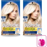 Schwarzkopf 2 x - Haarverf - Blonde Platinum Blond L101 - Bulkverpakking - Platinablonde kleur - Douchemop - Haarkleur oplichten