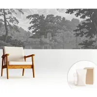 Wallfluent Fotobehang - Zwart-Wit Vliesbehang - 250x104 cm - Natuurlijk Landschap Muurschildering - Slaapkamer behang Landschappen - Fotobehang Vlies - Slaapkamer behang
