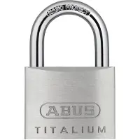 ABUS Hangslot Type 64TI - Titalium - 50 mm - Verstelbare Beugel van 60 tot 150 mm - Nano Protect Coating - Paracentrisch Sleutelprofiel - Dubbele Beugelvergrendeling - Zilver