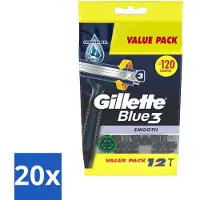 Gillette 20 x - Blue 3 Smooth - Wegwerpscheermesjes - Comfortabele scheerbeurt - 6 Scheermesjes - Scheermesjes - Wegwerpscheermesjes - Scheerbeurt - Comfortabele Scheerbeurt - Drie Mesjes