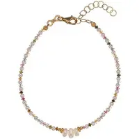 Alisia AL4659.01.000 GOLD-PLATED ARMBAND MET TOERMALIJN KRALEN EN PARELS 1 STUK