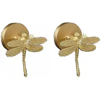 Arhatreya Gouden Wandhaak Libelle - 2 Stuks - Badkameraccessoire