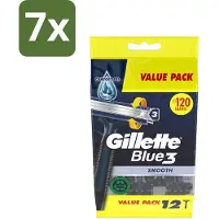 Gillette 7 x - Blue 3 Smooth - Wegwerpscheermesjes - Comfortabele scheerbeurt - 6 Scheermesjes - Scheermesjes - Wegwerpscheermesjes - Scheerbeurt - Comfortabele Scheerbeurt - Drie Mesjes