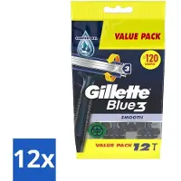 Gillette 12 x - Blue 3 Smooth - Wegwerpscheermesjes - Comfortabele scheerbeurt - 6 Scheermesjes - Scheermesje - Wegwerpscheermesje - Scheerbeurt - Scherpe Mesjes - Huidbescherming