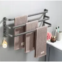 Arhatreya Grijze Handdoekrek 3-laags met Haken - 50cm