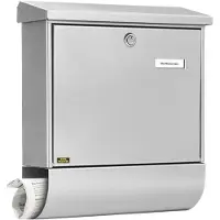 Burg wachter Wandbrievenbus Set Vario 86720 - Staal - Zilver - 37,7x42x11,5 Cm