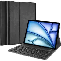 Just in Case tablet Hoes met Toetsenbord geschikt voor iPad Air 11 inch (2025) M3 / Air 11 inch (2024) M2 - QWERTY Portuguese Bluetooth Keyboard Case - Zwart