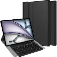 Just in Case tablet Hoes met Toetsenbord geschikt voor iPad Air 13 inch (2025) M3 / Air 13 inch (2024) M2 - QWERTY Portuguese Bluetooth Keyboard Case - Zwart