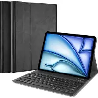 Just in Case tablet Hoes met Toetsenbord geschikt voor iPad Air 11 inch (2025) M3 / Air 11 inch (2024) M2 - QWERTY Portuguese Bluetooth Keyboard Case - Zwart