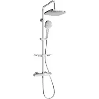 Mexen KT33 Opbouwdouche set met regendouche en thermostatische kraan, chroom - 771503393-00