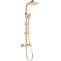 Mexen CQ62 Opbouw doucheset met regendouche en thermostaatkraan, roze goud - 772506295-60