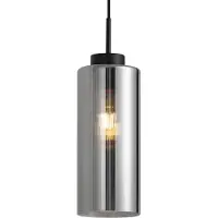 QAZQA Art Deco hanglamp zwart met smoke glas voor railsysteem 1-fase - Iconic Laura