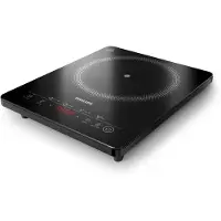 Philips Inductiekookplaat 3000-serie HD5830/90 – Losse & Draagbare Inductie Kookplaat 1 Pits – 2000W met Boostfunctie – 8 Standen & 4 Kookprogramma's – Timer & Kinderslot – Keramisch Glas – Zwart