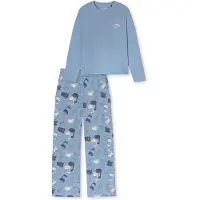 Schiesser Pyjama ' Casual Fashion ' blauw / grijs