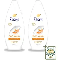 Dove 2 x Fruity Nourish - Douchegel - Sulfaatvrij - 250 ml - Wasstrips - Douchegel - Voedende Douchegel - Sulfaatvrije Douchegel - Fruitige Douchegel - Huidverzorging