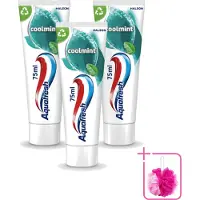 Aquafresh 3 x - Tandpasta - Coolmint - Verfrissende Adem - 75 ml - Bulkverpakking - Tandpasta - Douchemop - Frisse adem
