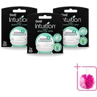 Wilkinson 3 x – Scheermesjes – Intuition Dry Skin Sensitive Care – 3 Scheermesjes - Bulkverpakking - Gevoelige huid - Douchemop - Scheermesjes
