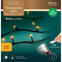 Lumineo Kerstboomverlichting Mini Duracharge Met 200 Lampjes Classic Warm 15 M