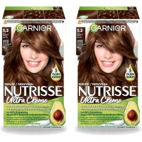 Garnier 2 x - Nutrisse Ultra Crème 5.3 - Haarkleuring - Licht Goudbruin - Intens Voedend - Permanente Kleur - Voordeelverpakking - 2 stuks