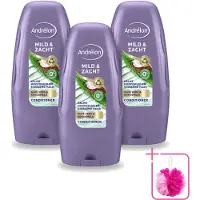 Andrélon 3 x - Mild & Zacht - Conditioner - 250 ml - Bulkverpakking - Conditioner voor gevoelige hoofdhuid - Douchemop - Zachte conditioner