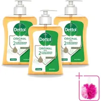 Dettol 3 x – Antibacteriële Handzeep Original – Hydraterende Formule – 250 ml - Bulkverpakking - Handzeep - Douchemop - Hygiëne