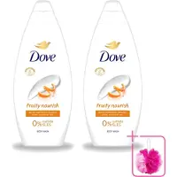 Dove 2 x Fruity Nourish - Douchegel - Sulfaatvrij - 250 ml - Bulkverpakking - Douchegel - Douchemop - Voedende douchegel