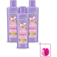 Unilever 3 x Andrélon Extra Glans Shampoo - 250 ml - Voordeelverpakking - 3 stuks