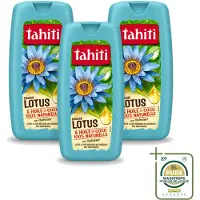 Tahiti 3 x - Douchegel - Lotus & Kokosolie - Hydraterend - 250 ml - Wasstrips - Douchegel - Kokosolie - Lotus - Hydraterende Douchegel - Huid Verzorging