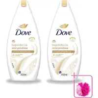 Dove 2 x – Douchegel – Nourishing Silk – 450 ml - Bulkverpakking - Douchegel zijdezacht - Douchemop - Huid verzorging