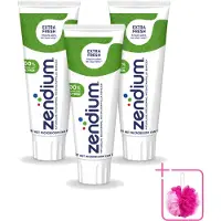 Zendium 3 x - Extra Fresh - Tandpasta - Natuurlijke Enzymen - 75 ml - Bulkverpakking - Tandpasta - Douchemop - Enzymen