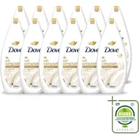 Dove 12 x – Badcrème – Soft – 720 ml - Grootverpakking - Vaatwasstrips - Douchegel - Zachte Reiniging - Zijdeachtige Huid - Glycerine - Huidverzorging