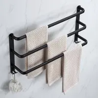 Arhatreya Matzwarte 3-lags Handdoekrek 50cm - Zonder Boren