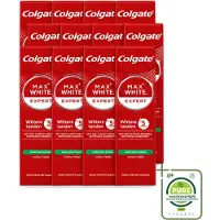 Colgate 12 x – Max White Expert Purifying Power – Tandpasta – 75 ml - Grootverpakking - Vaatwasstrips - Tandpasta - Witte Tanden - Glimlach Verhelderen - Waterstofperoxide - Koffie En Thee Vlekken