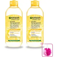 Garnier 2 x - SkinActive - Micellair Water - Vitamine C - Reinigingswater - 400 ml - Bulkverpakking - Micellair reinigingswater - Douchemop - Vitamine c