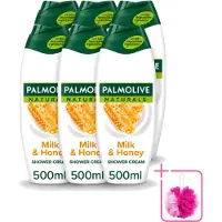 Palmolive 6 x Naturals - Douchecrème - Melk & Honing - 500 ml - Bulkverpakking - Douchegel melk honing - Douchemop - Natuurlijke douchegel