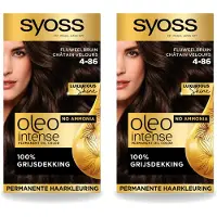 Syoss 2 x - Oleo Intense 4-86 - Haarverf - Permanente Haarkleuring - Fluweelbruin - Langdurige Kleur - Voordeelverpakking - 2 stuks