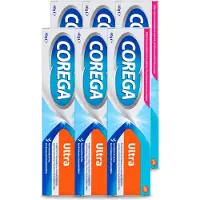 Corega 6 x Ultra Kleefcrème - Krachtig Houvast & Bescherming - Met Verfrissende Mintsmaak - 40g - Voordeelverpakking - 6 stuks
