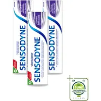 Sensodyne 3 x - Tandpasta - Gum Protection - Tandvleesverzorging - 75 ml - Grootverpakking - Vaatwasstrips - Gevoelige Tanden - Tandvleesbescherming - Tandpasta - Fluoride - Tandplak