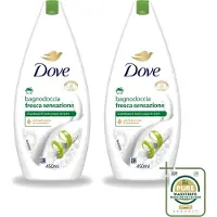 Dove 2 x – Douchegel – Fresh Sensation – 450 ml - Wasstrips - Douchegel - Fris Gevoel - Mild Reinigen - Verzorgende Douchegel - Schuimende Douchegel